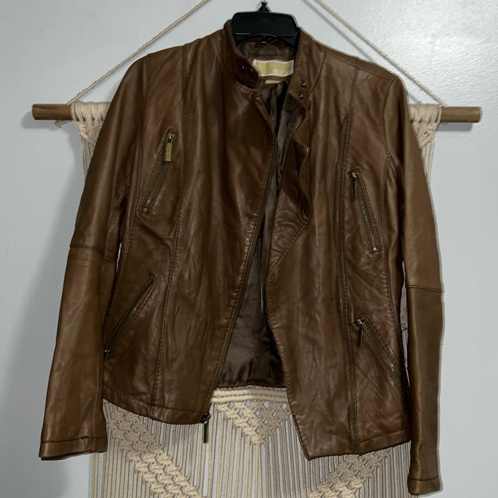 Michael Kors genuine leather moto jacket